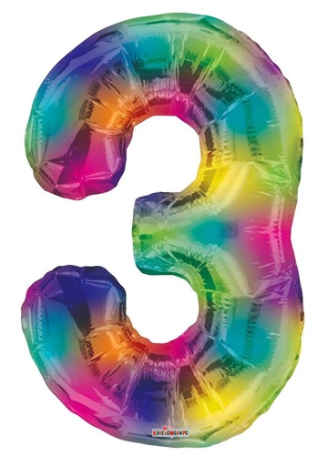 [16376-34] 34" Number 3 Rainbow Kaleidoscope