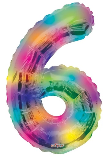 [16379-34] 34" Number 6 Rainbow Kaleidoscope