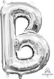 [33013] 16" Letter B Silver Anagram
