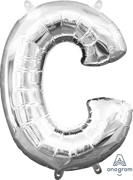 [33015] 16" Letter C Silver Anagram
