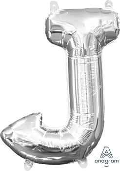 [33030] 16" Letter J Silver Anagram