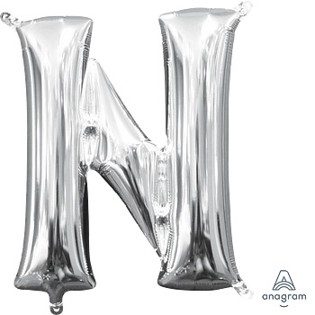 [33038] 16" Letter N Silver Anagram