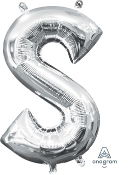 [33048] 16" Letter S Silver Anagram