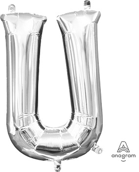 [33052] 16" Letter U Silver Anagram
