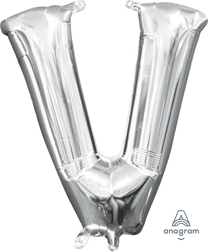 [33054] 16" Letter V Silver Anagram