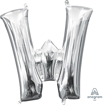 [33056] 16" Letter W Silver Anagram