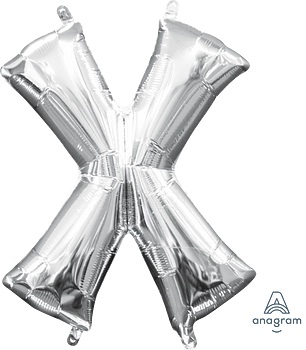 [33058] 16" Letter X Silver Anagram