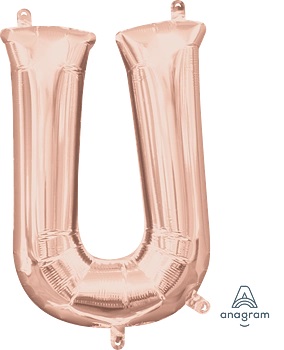 [37472] 16" Letter U Rose Gold Anagram