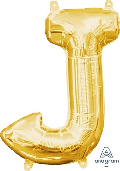 [33031] 16" Letter J Gold Anagram