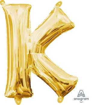 [33033] 16" Letter K Gold Anagram