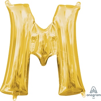 [33037] 16" Letter M Gold Anagram