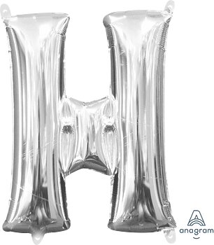 [33026] 16" Letter H Silver Anagram