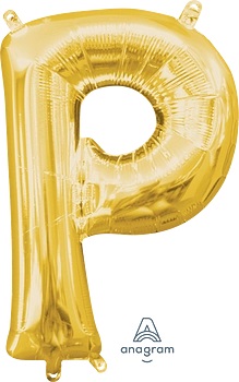 [33043] 16" Letter P Gold Anagram