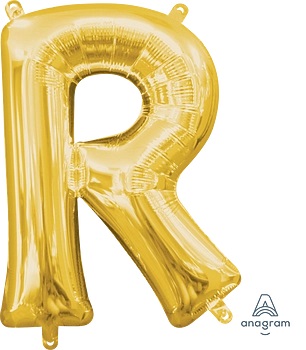 [33047] 16" Letter R Gold Anagram