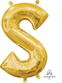 [33049] 16" Letter S Gold Anagram