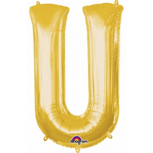 [33053] 16" Letter U Gold Anagram