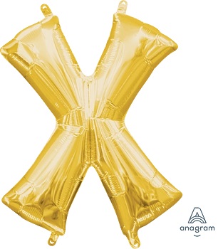 [33059] 16" Letter X Gold Anagram