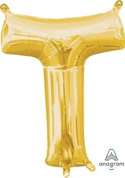 [33051] 16" Letter T Gold Anagram