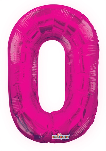 [35037-14] 14" Number 0 Hot Pink Kaleidoscope