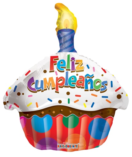 [194723] 18" Feliz Cumpleaños Cupcake