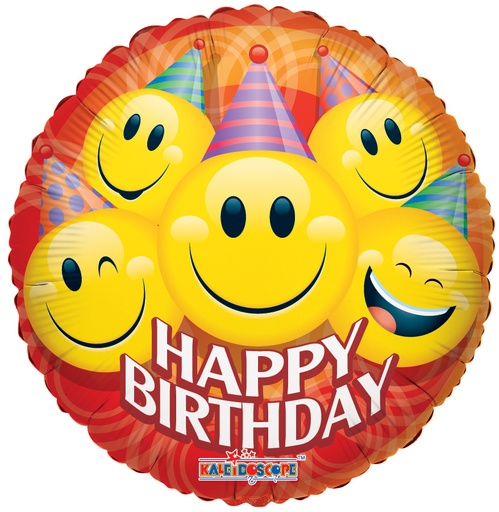 [17745-18] 18" Party Smilies Birthday