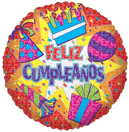 [17457-18] 18" Feliz Cumpleaños Burst