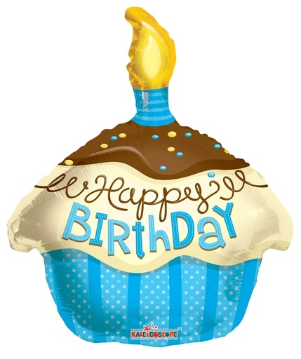 [194733] 18" Birthday Cupcake Blue