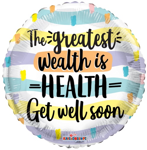 [15858-18] 18" Wealth Is Health Foil Balloon