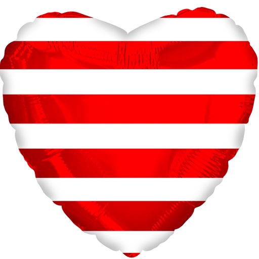 [41532] 18" Red Striped Heart