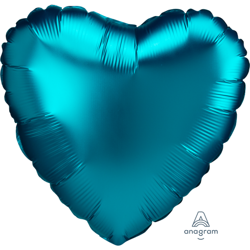[41883] 18" Satin Luxe Aqua Heart