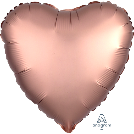 [36825] 18" Satin Luxe Rose Copper Heart