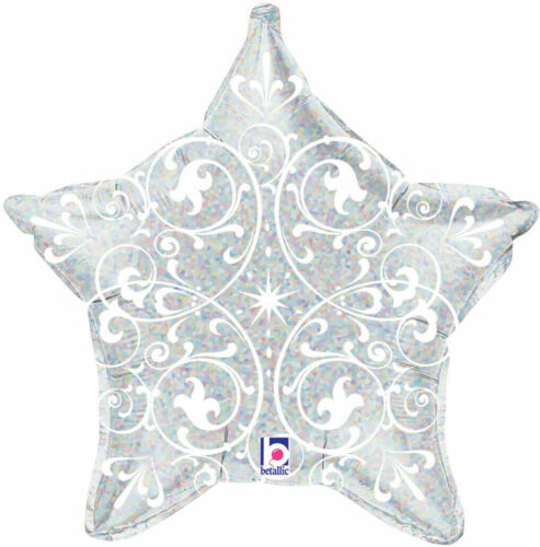 [35073] 21" Filigree Silver Star Holographic