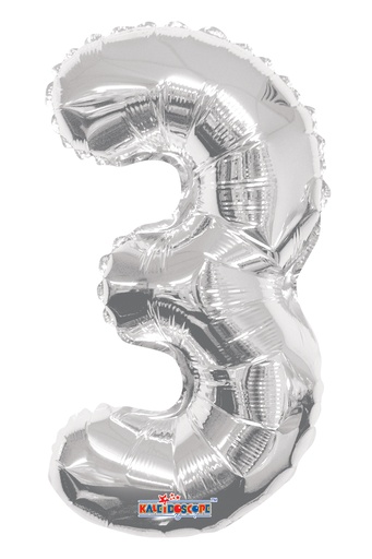 [35010-14] 14" Number 3 Silver Kaleidoscope