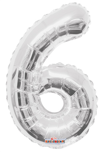 [35013-14] 14" Number 6 Silver Kaleidoscope