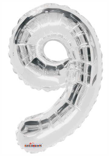 [35016-14] 14" Number 9 Silver Kaleidoscope