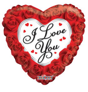 [19549-09] 9" I Love You Balloon Classic Roses