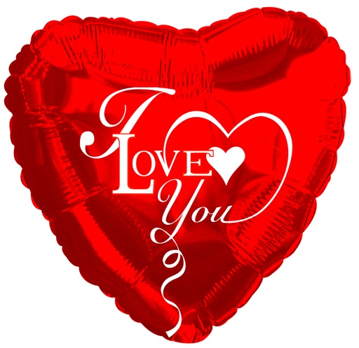 [22438210] 9" I Love You Script Red 2 pcs