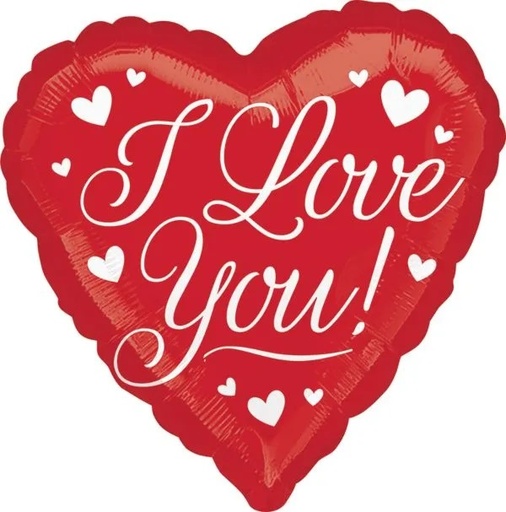 [365438] 18" I Love You White Hearts