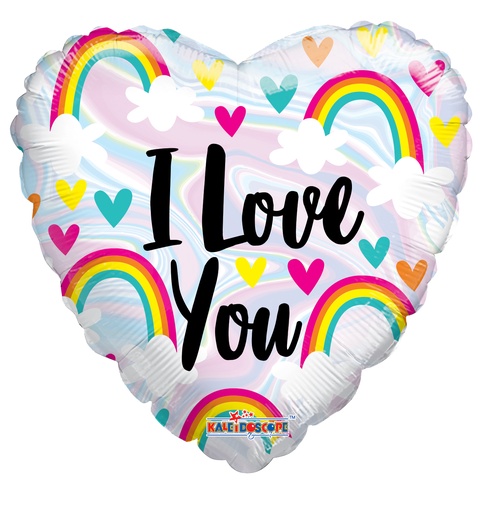 [15990-18] 18" I Love You Rainbow And Hearts