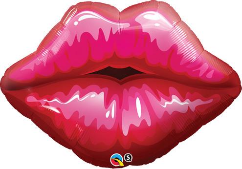 14" Airfill Red Kissey Lips Shape Balloon