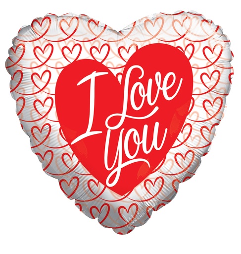 [19969-18] 18" Ily Connected Hearts Clear View