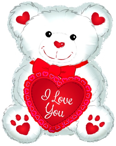 [43424610] 20" Teddy Love Hearts Red