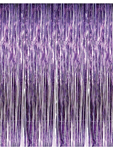 Foil Fringe Metallic Curtain Purple 3'x8'