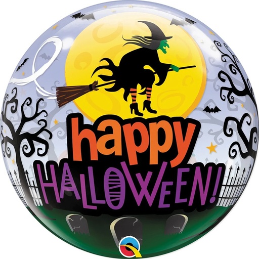 [51999] 22" Happy Halloween Witch Bubble Balloon