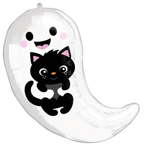 [4195101] Halloween Ghost & Kitty 19" Foil Balloon