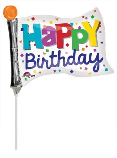 [345858] 14" Happy Bday Flag