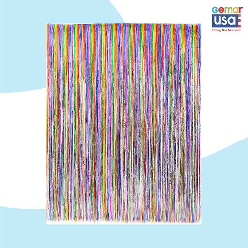 Foil Fringe Curtain Rainbow 3'x8'