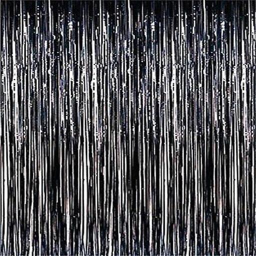 Foil Fringe Curtain Black
