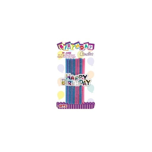 24 4" Sparkling Glitter Candles