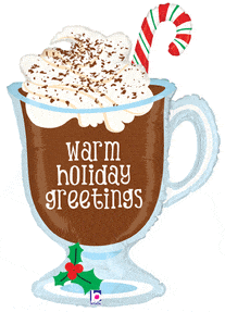 [351951] Warm Holiday Greetings 36" Hot Chocolate Balloon